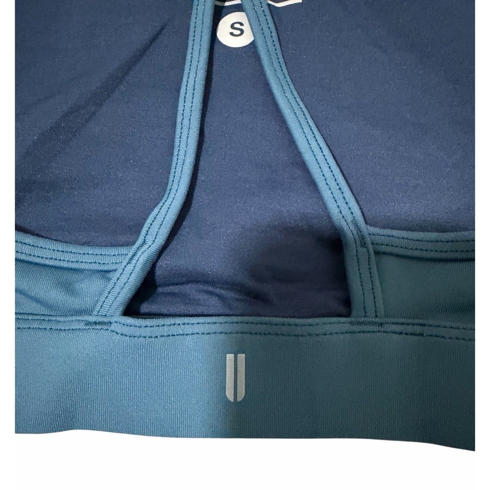 NoBull High Neck Sports Bra Steele Blue Activewear Yoga Women's Size Small - Picture 10 of 11